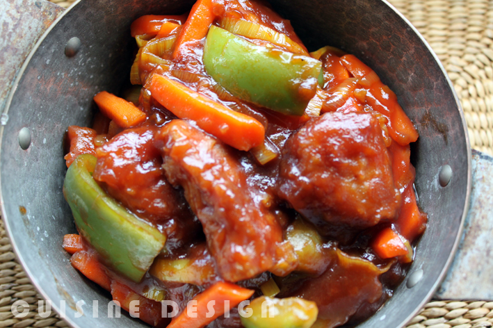 Sweet and sour pork with vegetables