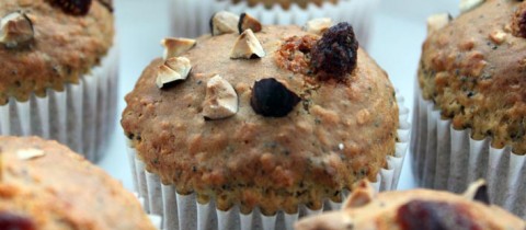 Poppy seed and hazelnut muffins