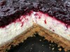 Cheesecake with homemade blackberry jam