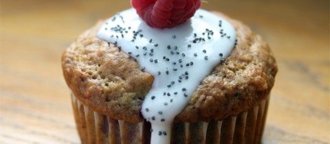 Raspberry almond muffins