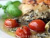 Roasted chicken with basil and cherry tomatos