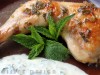 Mint roasted chicken with yogurt sauce