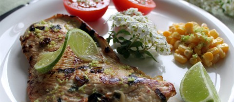 Turkey breast with lime and sweet corn