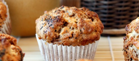White chocolate & mint muffins