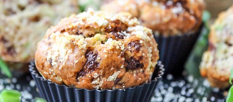 Avocado, chocolate & almond muffins