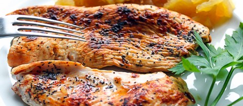 Turkey breast with crystallized cinnamon apple