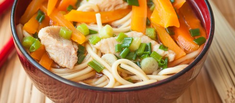 Ramen noodles and fish soup