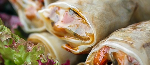 Vietnamese spring rolls with rice paper